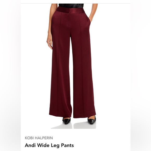 Kobi Halperin Andi Burgundy Wide Leg Pants